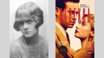 Daphne du Maurier sekä Rebekka-teoksen elokuvajuliste.